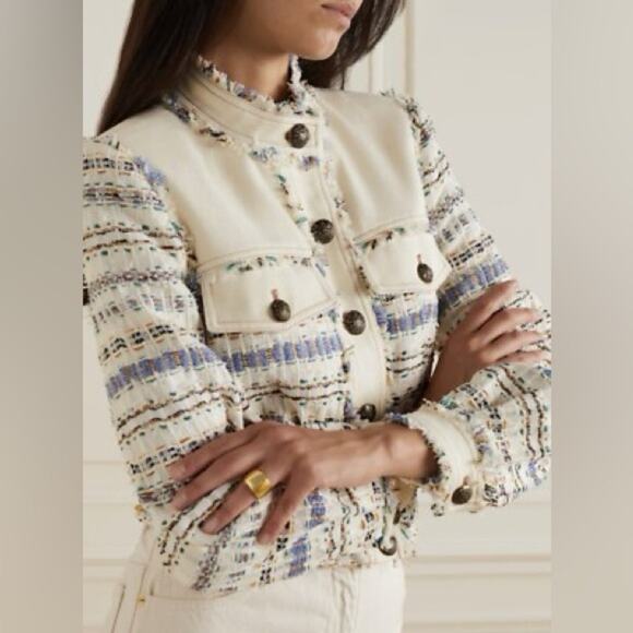 Veronica Beard Darren Tweed Jacket Ecru Multi 14 - Picture 3 of 10